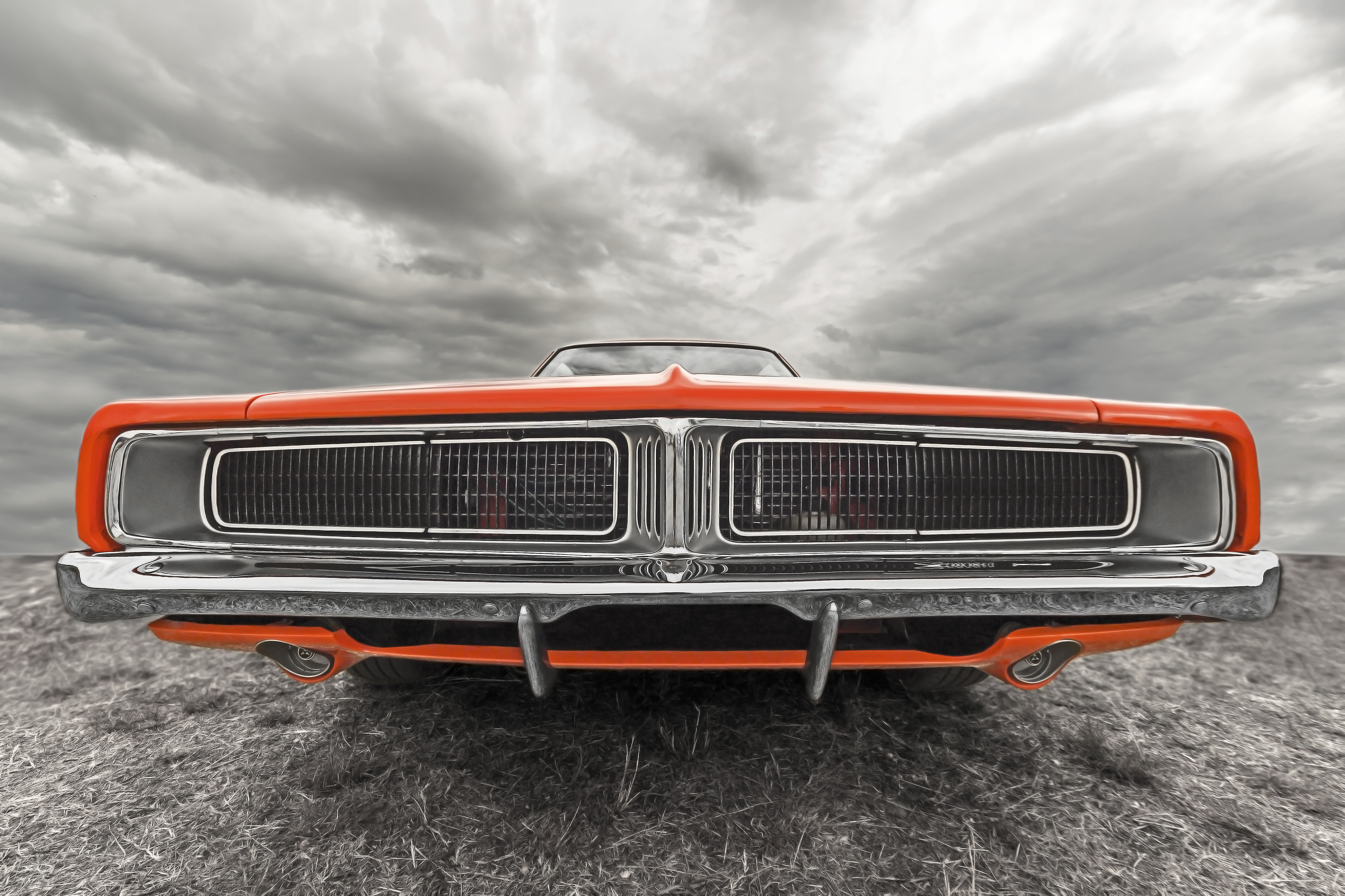 Orange Muscle Car
