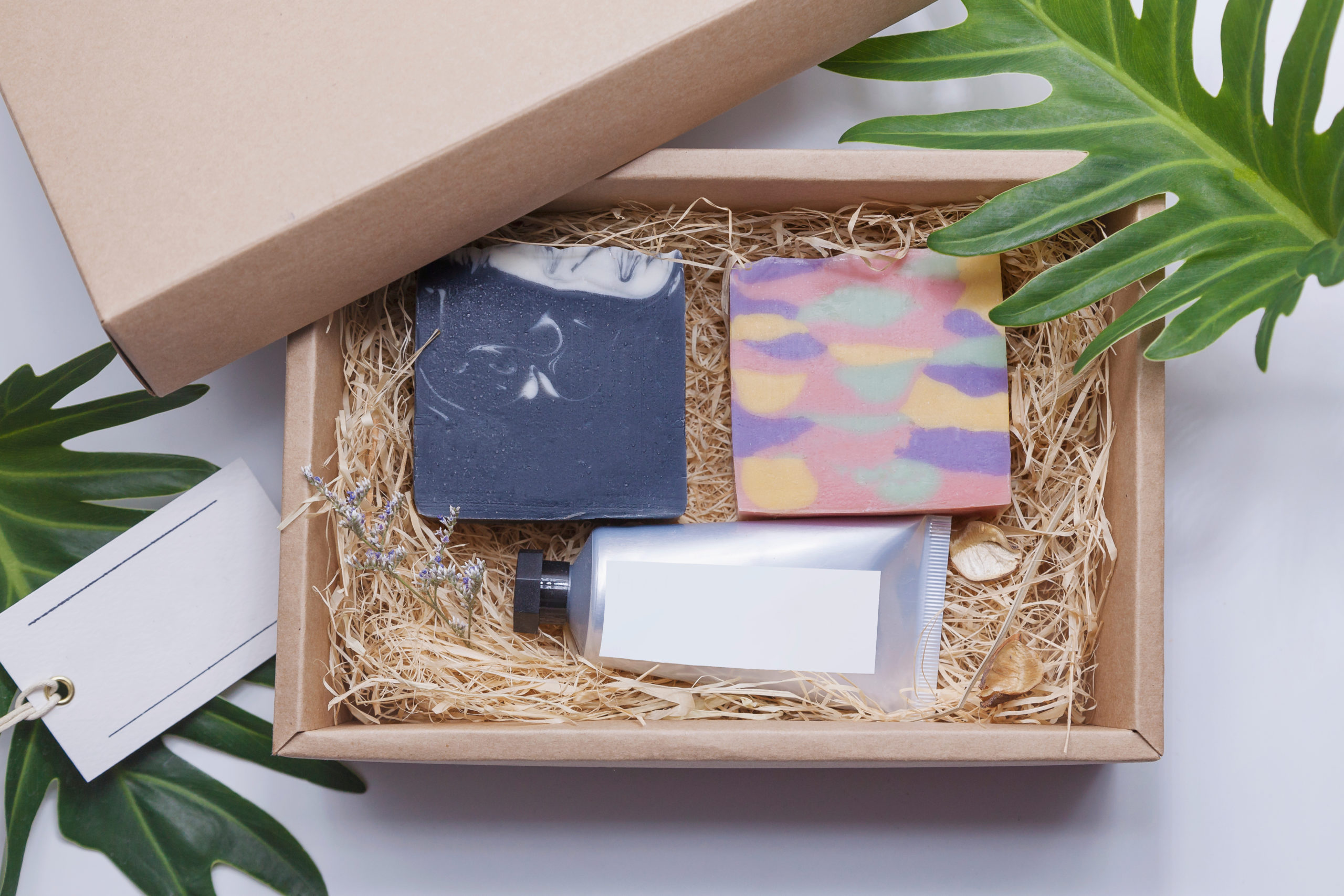 soap and moisturizer in gift box